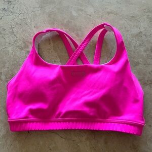 Fleo Sports Bra S Neon Pink Train Athleisure CrossFit Gym Lift